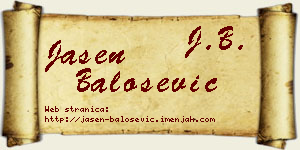 Jasen Balošević vizit kartica